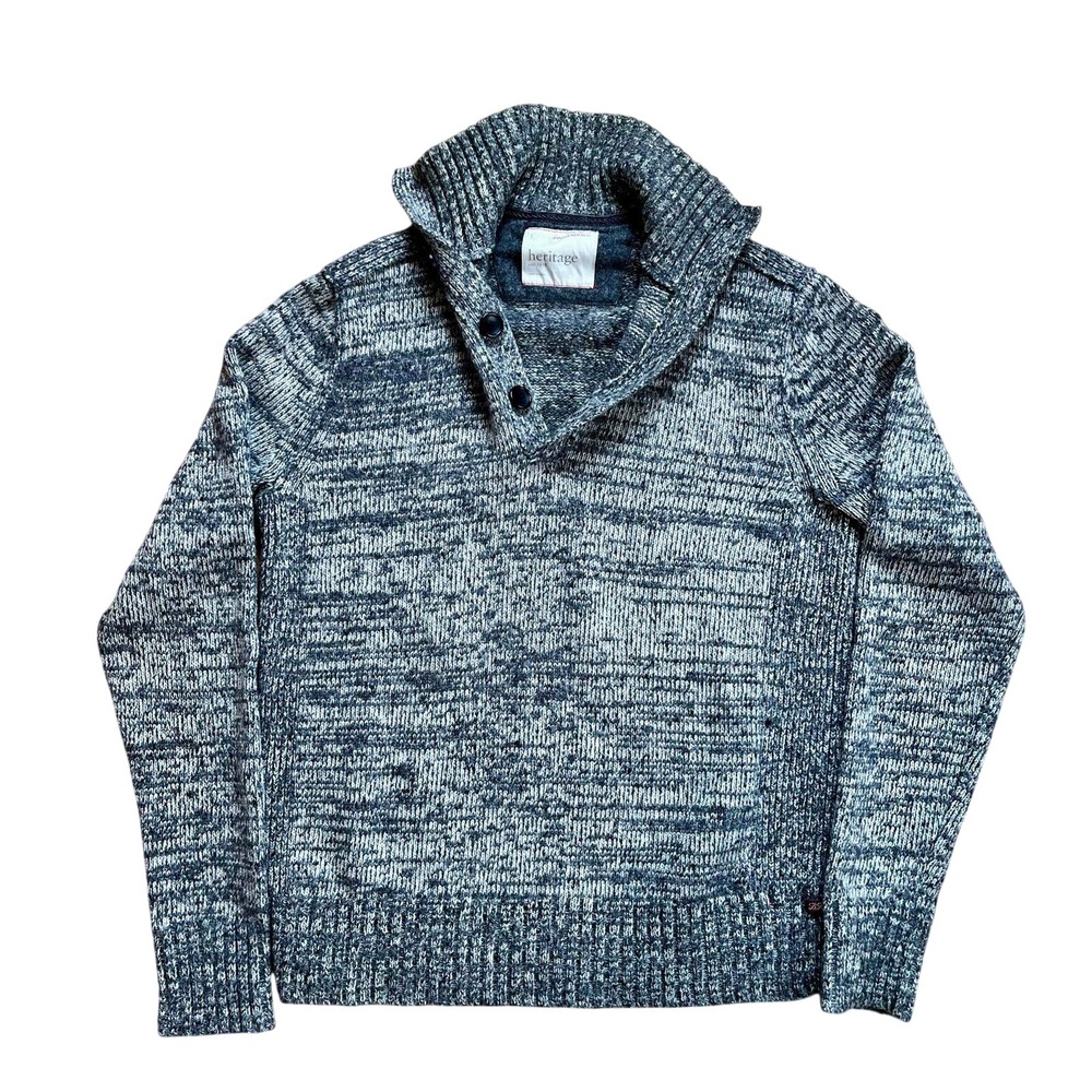 Banana Republic Heritage Mens Large 100% Wool Grey Sweater‎ Quiet Luxury Grandpa
